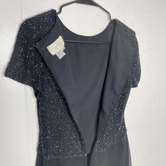 VTG Y2K Caché Mini Dress Sz 6 Silk Rainbow Beaded Party Cocktail Fairy Grunge - Picture 8 of 12